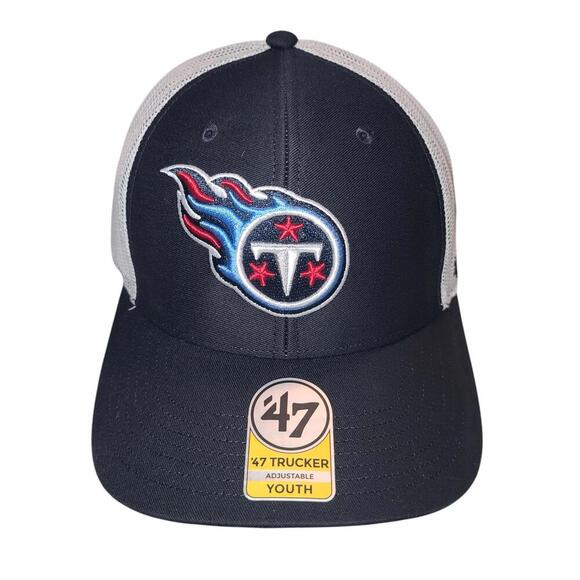 Youth Adjustable Trucker Cap - Tennessee Titans 47 Brand - Picture 1 of 9